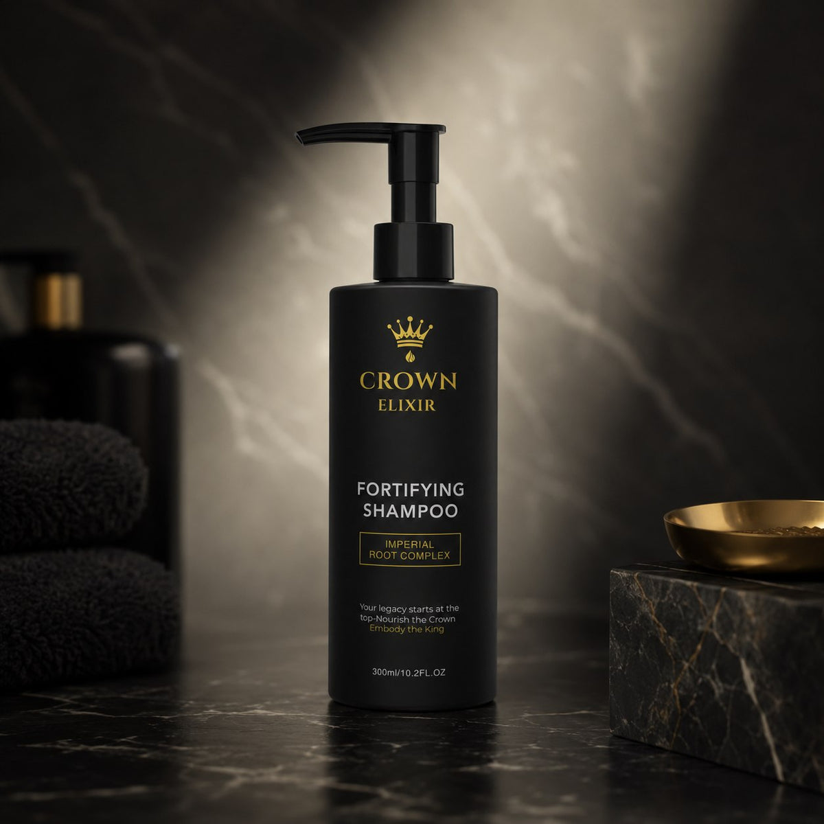 Men's Growth Shampoo on marble